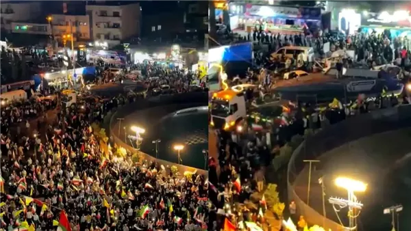 وسط حشد شعبي كبير، زورق حربي إيراني "يجوب" ساحة الثورة في طهران (فيديو)