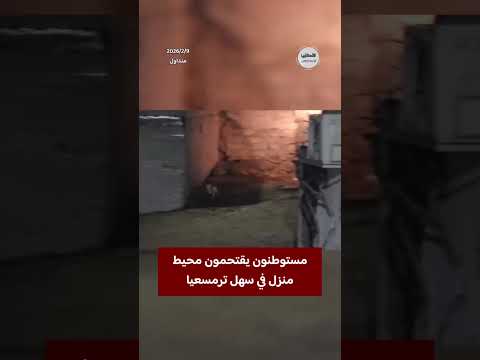 #شاهد مستوطنون يقتحمون محيط منزل في سهل ترمسعيا شمال رام الله